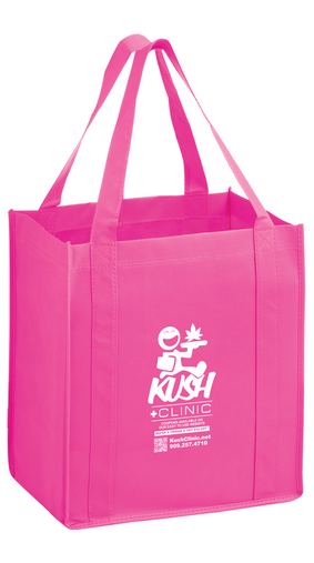 Custom Printed Heavy Duty Non-Woven Grocery Tote Bag w/Insert (13"x10"x15") - Screen Print - Y2KG131015-SP